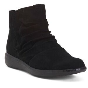 NEW Munro Scout Black Suede Leather‎ Comfort Ankle Boots Women's Size 5M